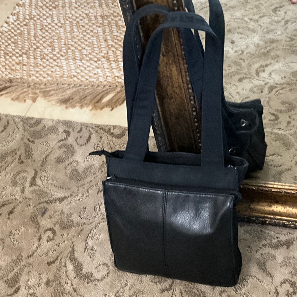 Classic Black Leather Shoulder Bag for Men